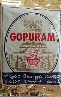 Gopuram Kumkum Powder - RED 40 GM Pouch - Natural Color Powder for Ceremony and Decoration