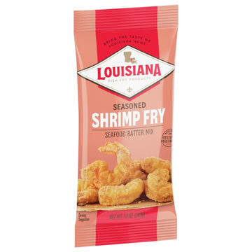 Louisiana Fish Fry Products - Seasoned Shrimp Fry Seafood Batter Mix - Also Great For Oysters And Vegetables - 10 Oz. Bag (Pack Of 2) - Crispy, Cajun-Style Coating