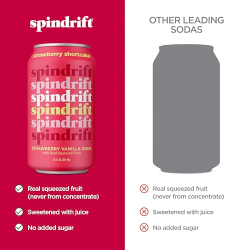 Spindrift Soda With Real Squeezed Fruit, Strawberry Shortcake, Kosher, Gluten Free & Non-Gmo, 12 Fluid Ounce (Pack Of 12)