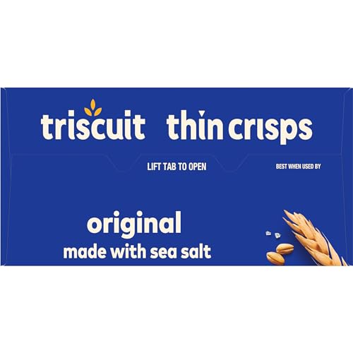 Triscuit Thin Crisps Original Whole Grain Wheat Crackers, Vegan Snacks, Bulk Snack Crackers, 6 - 7.1 oz Boxes