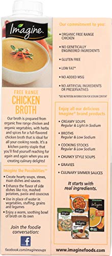 Imagine Free Range Chicken Broth, Organic, 32 oz (Pack of 5)