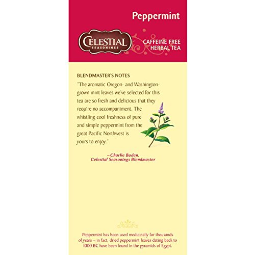 Celestial Seasonings Herbal Tea, Peppermint, 25 Count (Pack Of 6)