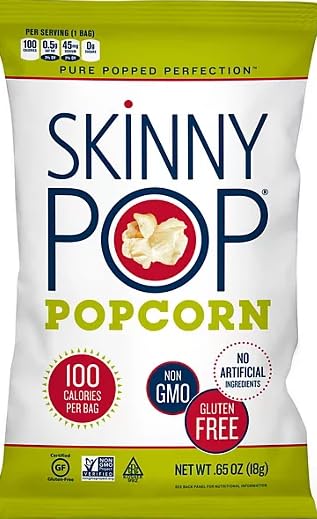 Maryses Place Skinny Of Pop Individual Popcorn Snacks, 0.65 oz Bags, 20 Count, Original Flavor, Gluten Free