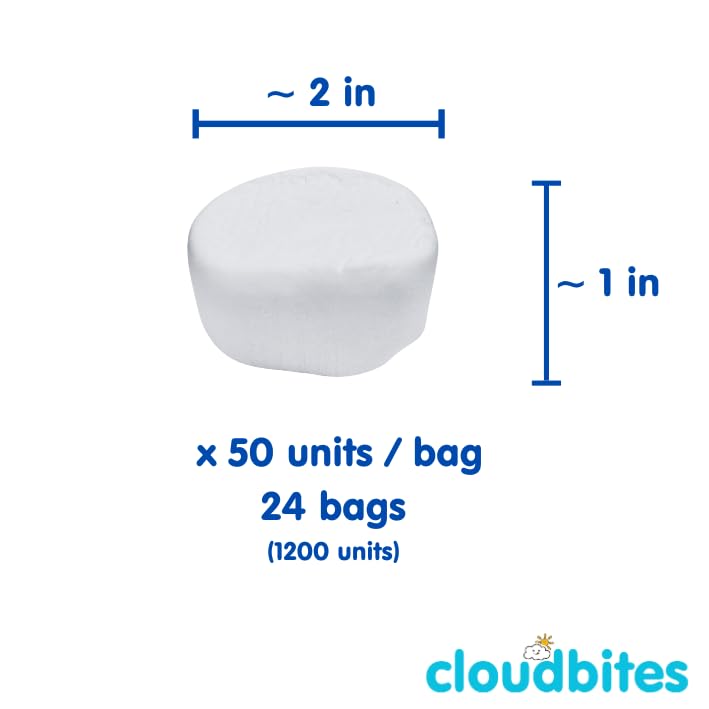 Cloudbites | Toasters | Individually Wrapped Marshmallows | 50 Units/Bag | Great For S'Mores Or Snacks (Case X 24 Bags | 1,200 U
