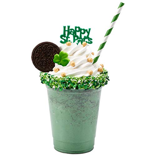Green Shamrock Edible Sugar Cake Toppers, 24 Count