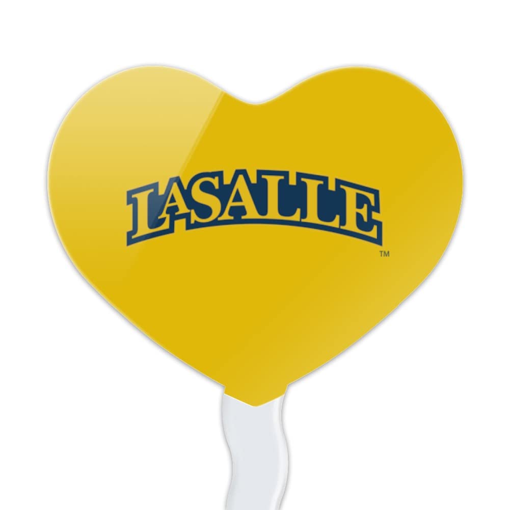 GRAPHICS & MORE Cupcake Picks Set of 6 - Acrylic Heart Love Toppers for La Salle University