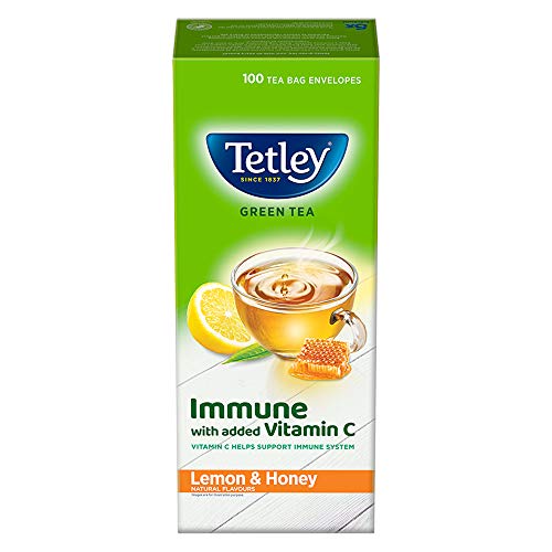 Tetley Green Tea Immune With Added Vitamin C, Lemon And Honey, 100 Tea Bags