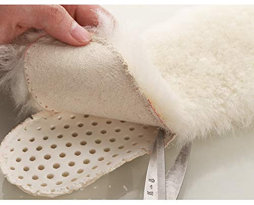 Happystep Genuine Sheepskin Lambswool Cushioning Shearling Winter Insoles With Honeycomb Sporting Sole (Women 6)