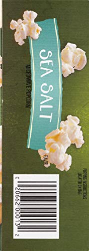 Newmans Own Microwave Popcorn, Sea Salt, 9.6 oz, Pack of 12, Green