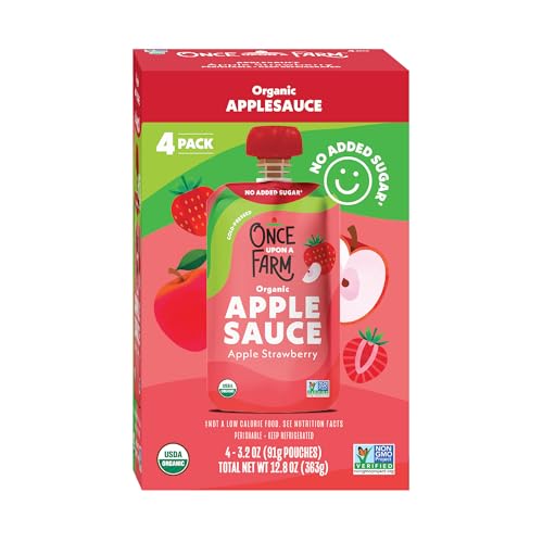 ONCE UPON A FARM Organic Strawberry Applesauce Multipack, 12.8 OZ