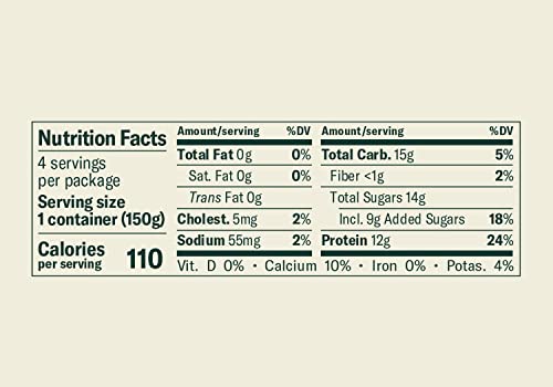 Chobani Non-Fat Greek Yogurt Vanilla Blended 5.3oz 4-pack
