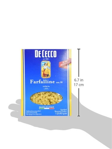 De Cecco Pasta No.95 Made In Italy High In Proteing & Iron Bronze Die, Farfalline, 16 Ounce (Pack Of 5)