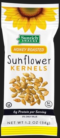 Honey Roasted 20 Individual Travel Snack Packs, Sunrich Snacks, Rich in Vitamin E, Protein, and Fiber, Non-GMO and Kosher, Nut a