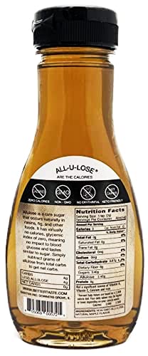 Bettertaste Maple Natural Flavored Allulose Syrup, 11.75-Ounce (Pack Of 1), Low-Calorie, Low-Glycemic Sweetene, Keto-Friendly, N