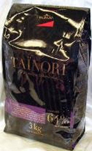 Valrhona Tainori 64% Dark Chocolate Feves - 6.6 Lbs / 3 Kg (Case of 1 Bag)