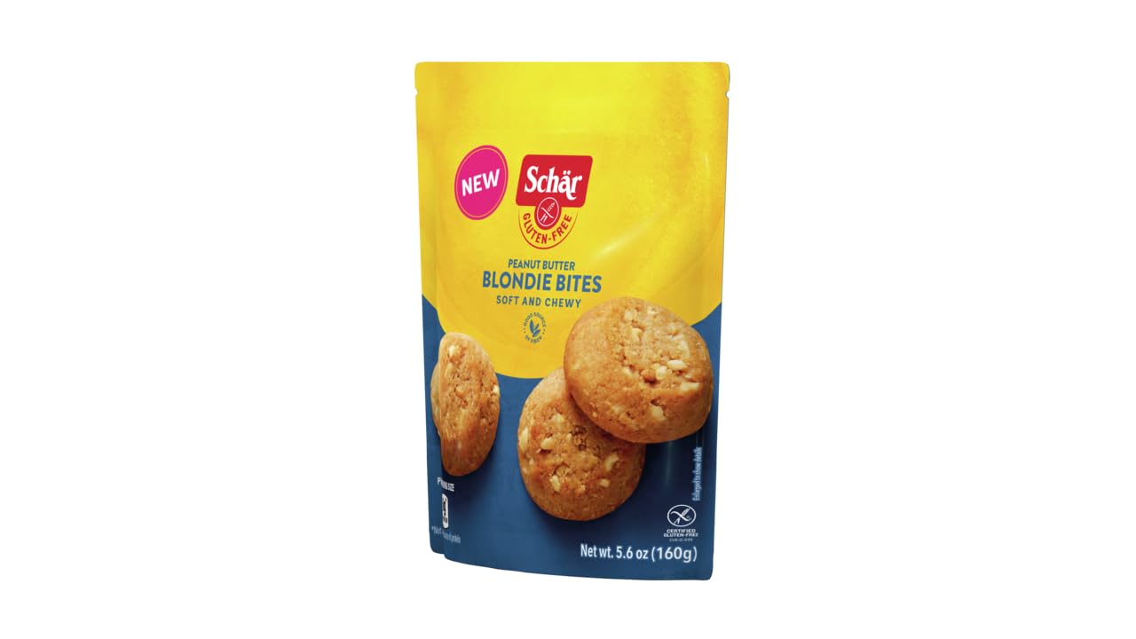 Schr Gluten-Free Peanut Butter Blondie Bites, 8-Pack - Creamy & Crunchy, Bite-Sized, Non-GMO, No Artificial Preservatives, Perfe