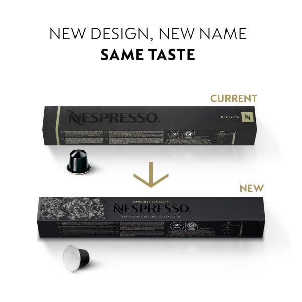Nespresso Ristretto Intenso Dark Roast Coffee Pods, 50 Count, Original Line