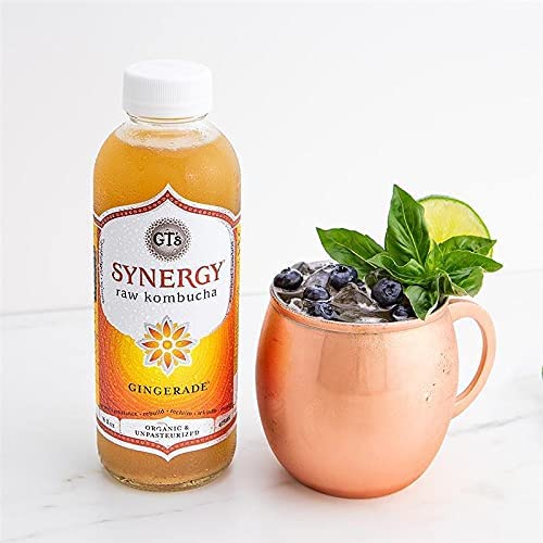 Gourmet Kitchn Gt'S Organic & Unpasteurized Raw Kombucha Gingerade - Enzymes And Probiotics - The Perfect Palate Pleaser For New