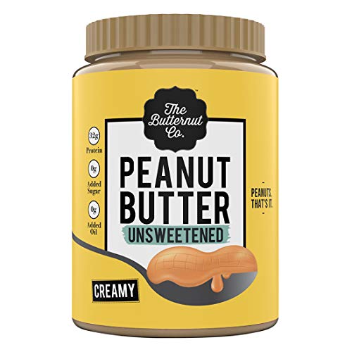 The Butternut Co. Creamy Unsweetened Peanut Butter 1Kg, 32 g High-Protein Nut Butter for Weight Gain, Pre & Post Workout, Health
