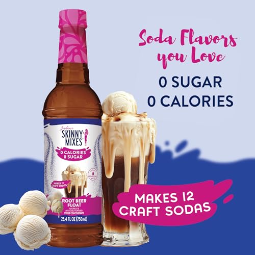 Jordans Skinny Mixes Sugar Free Syrup, Root malt-inspired Float, Zero Calorie Drink Mix, 25.4 Fl Oz, Keto Friendly, 1 Pack