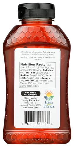 Bee-Haven Honey Farm Raw Orange Blossom Honey, 100% Pure, 16 Ounce