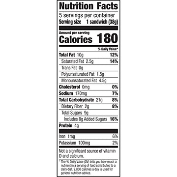 Nature Valley Biscuit Sandwiches, Chocolate Peanut Butter Snacks, 5 ct, 6.75 OZ (Pack of 12)