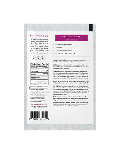 Mrs. Wages Fruit Pie Filling Seasoning Mix | Easy-To-Use Pie Filling | Flavorful Seasoning Mix | Enhance Any Fruit | Fresh Tasting Pie Filling | Variety Of Uses | 3.9 Oz Packet (Value Pack Of 12)
