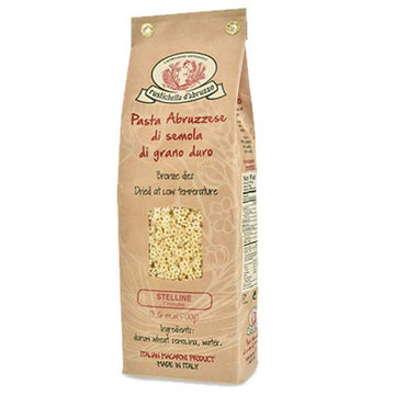 Rustichella D'Abruzzo Stelline Pastina - 500G Small Star-Shaped Pasta, Perfect For Broths, Soups, & Comfort Dishes - Made With Durum Wheat Semolina, Ideal For Kids & Adults - Authentic Italian Pasta From Abruzzo