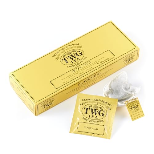 Twg Tea | Black Chai | Black Tea | Aromatic Indian Spices | 15 Hand Sewn Cotton Teabags | Gift Set