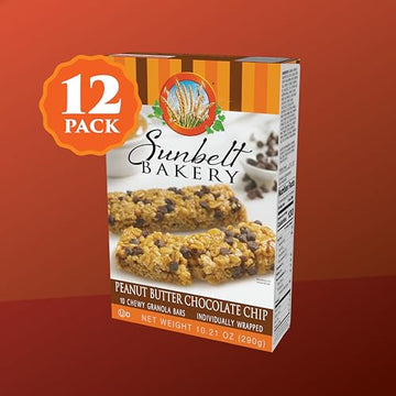 Sunbelt Bakery Peanut Butter Chocolate Chip Chewy Granola Bars, 120-1.0 OZ Bars (12 Boxes)