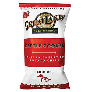 Great Lakes Michigan Cherry Bbq Kettle Cooked Potato Chips, 8 Oz. Bags (3 Bags)