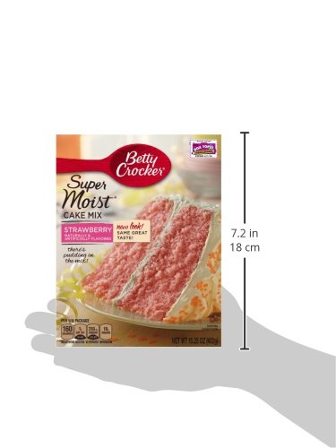 Betty Crocker Super Moist Cake Mix, Strawberry, 15.25 Oz (Pack Of 4)