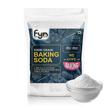 Fyn Pure Baking Soda Powder (1 Kg) - Aluminium Free & Food Grade - For Baking, Cooking, Cleaning, Skin, Teeth, Hair & Scrubs