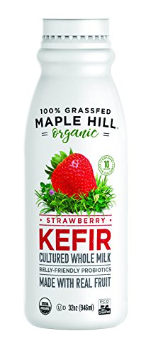 Maple Hill Creamery, 100% Grass Fed Organic Kefir, Strawberry, 32 oz