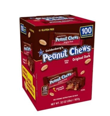 Goldenbergs Peanut Chews Original Dark Chocolate Gravity Feeder (100 Ct.) - 2 Lbs.