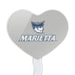 GRAPHICS & MORE Cupcake Picks Set of 6, Acrylic Decoration Toppers, Marietta College Heart Design