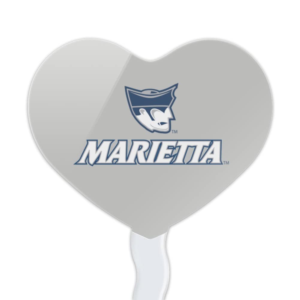 GRAPHICS & MORE Cupcake Picks Set of 6, Acrylic Decoration Toppers, Marietta College Heart Design