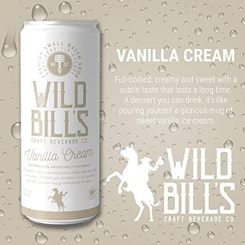 Wild Bills Vanilla Cream Soda, Caffeine Free, Gluten Free, 4 Pack, 12 Oz