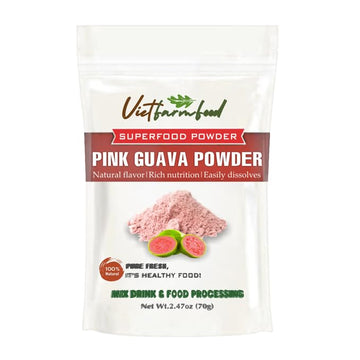 PINK GUAVA POWDER 2.47 oz (70g): Freeze-Dried Extracted From 100% Pure, Sugar-Free. Used To Mix Mixed Drinks Fresh Fruit Juice, 