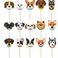 Kudes 32Pcs Dog Cupcake Toppers - Cute Puppy Faces Cake Topper Picks Party Bunting Decorations For Dog Puppy Theme Kids Birthday