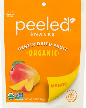 Peeled Snacks Organic Dried Fruit - Healthy, Vegan Snacks For On-The-Go Lunch And More Mango 2.8 Oz (Pack Of 1)