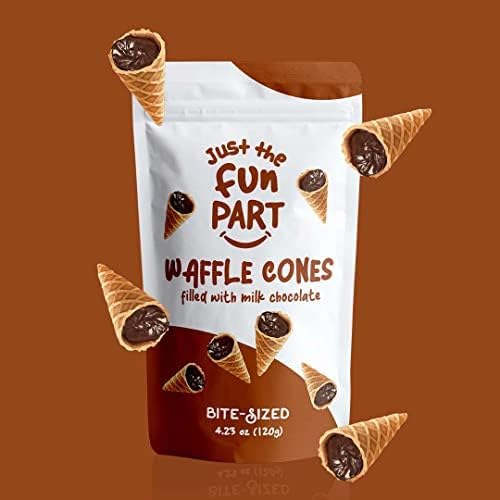 Just The Fun Part Mini Waffle Cones, Filled with Belgian Chocolate, 4.23 oz (Pack of 2)