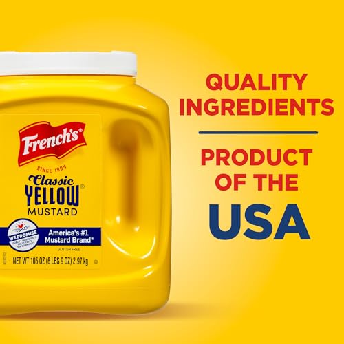 Frenchs Classic Yellow Mustard  105 oz - One 105 Ounce Bulk Container of Tangy and Creamy Yellow Mustard Perfect for Professional Use or for Refillable Containers at Home