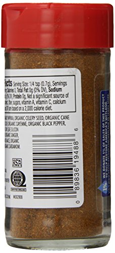 Frontier Co-Op Organic Blackened Seafood Seasoning, 2.5 Ounce Bottle, Savory Blend For Fish, Seafood, Sauces, Chowders