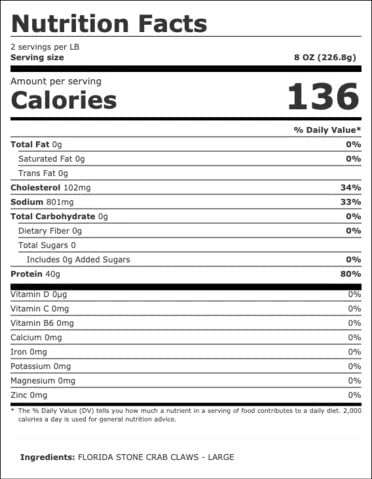 Fresh Florida Stone Crab Claws (Medium, 3 Lb) The Rolls Royce Of Claws - 6 To 8 Pieces Per Pound | Premium Gourmet Seafood | All