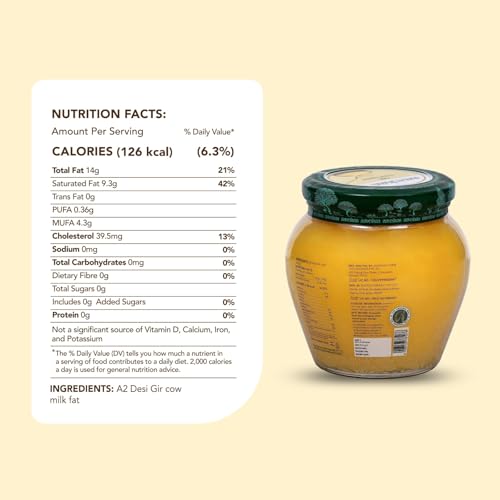 Anveshan A2 Gir Cow Desi Ghee 500Ml | Traditional Bilona Method | Curd- Churned | Cultured | Pure And Natural | Lactose And Glut