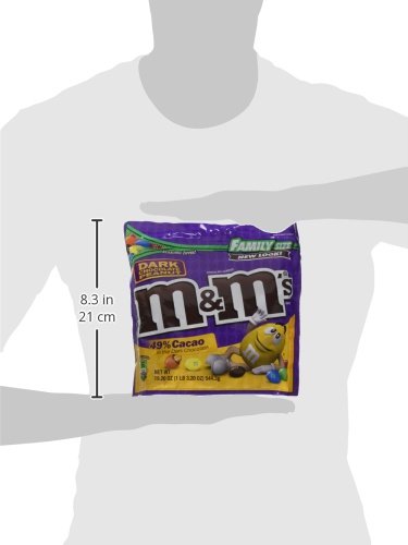 M&Ms Peanut Dark Chocolate Candy, Family Size - 19.2Oz Bag