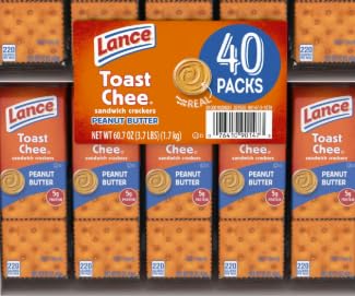 Lance ToastChee Peanut Butter Crackers (1.52 oz., 40 ct.) (2 packs of 20) by Life of Style (LOS)