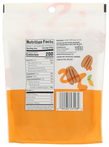 365 by Whole Foods Market Glazed Pecans, 8 Ounce - Sweet Snack, Perfect for Baking and Topping, Gluten-Free