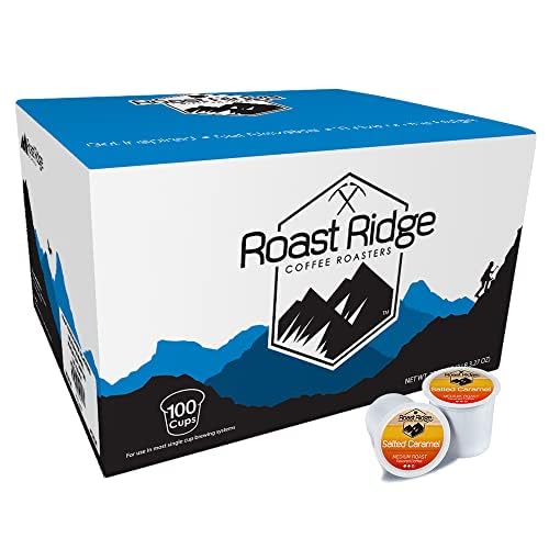 Roast Ridge Single Serve Coffee Pods, Salted Caramel, Medium Roast, 100 Count